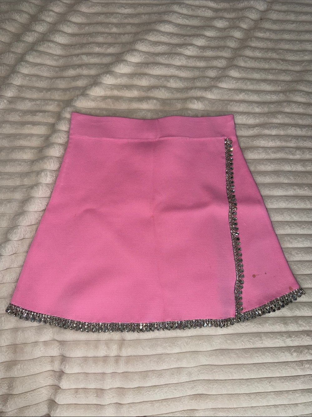 Zara Pink Mini Skirt with Rhinestone Trim